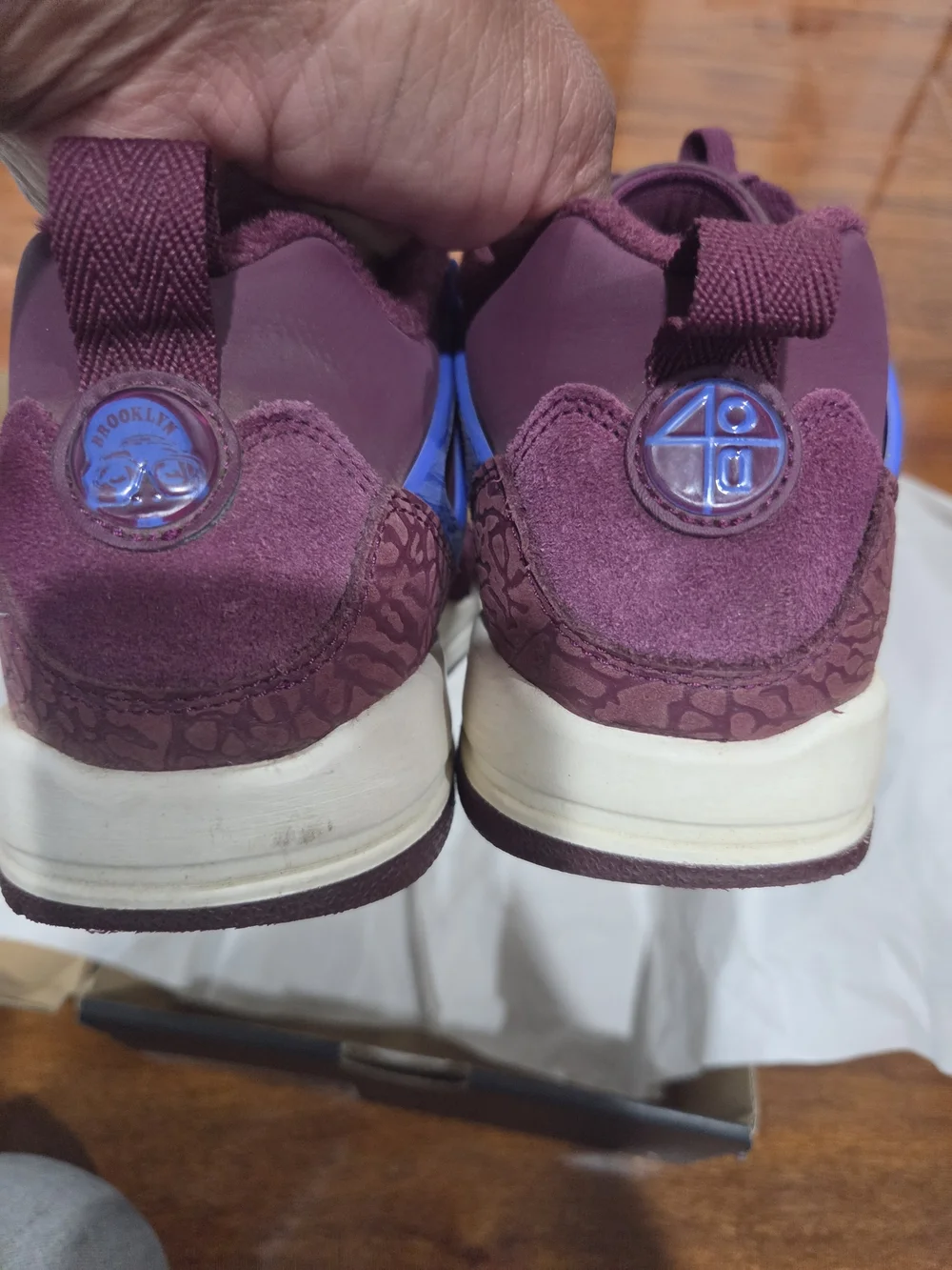 Jordan Kids Burgundy and Blue Low-Top Sneakers